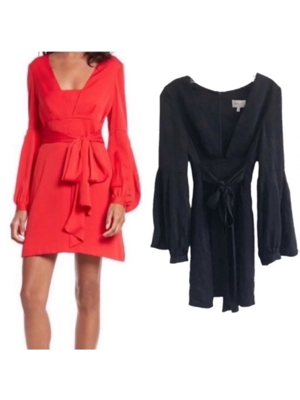 Milly Kayla Silk Bell Sleeve Mini Dress Black NWT